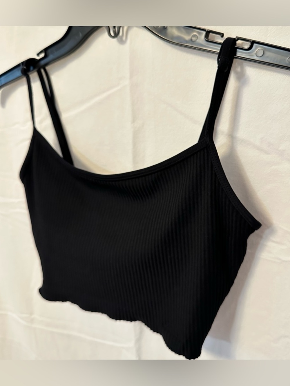 PacSun Black Ribbed Bikini Top with Bone Color Ribbed Bikini Bottom - Picture 2 of 12